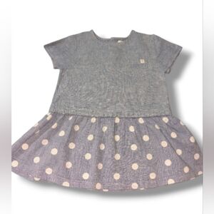ZARA BABYGIRL LIGHT DENIM POLKA DOT DRESS